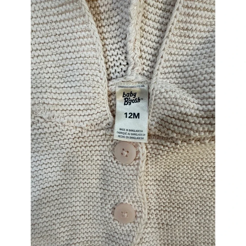 Baby OshKosh B'gosh Unicorn Hooded Cardigan Sweater‎ 12M Pink Sparkle